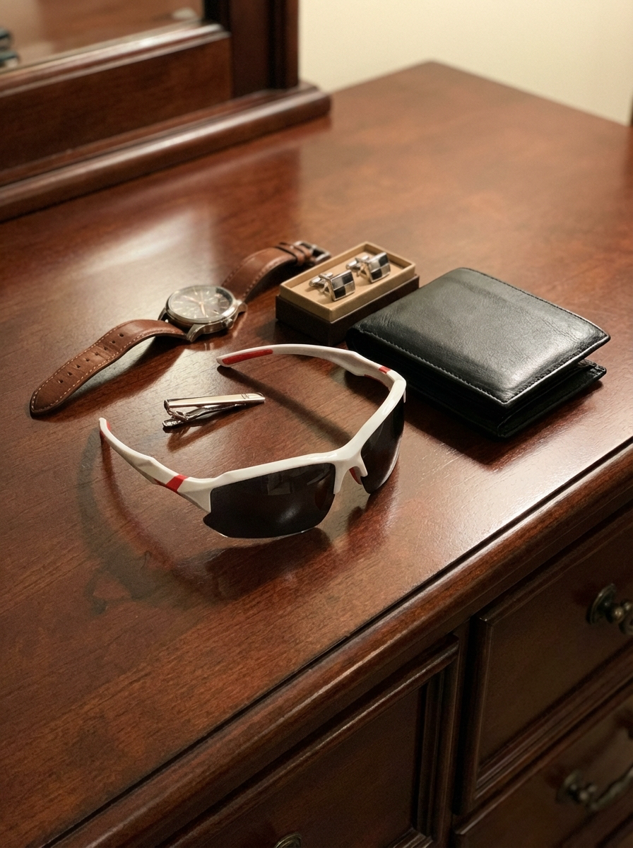 VierraSol | Gafas de Sol Deportivas para Hombre con Acentos Rojos