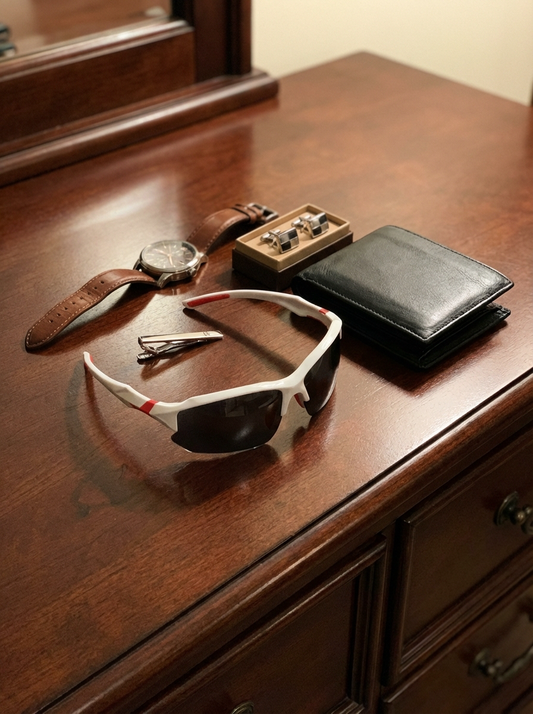 VierraSol | Gafas de Sol Deportivas para Hombre con Acentos Rojos
