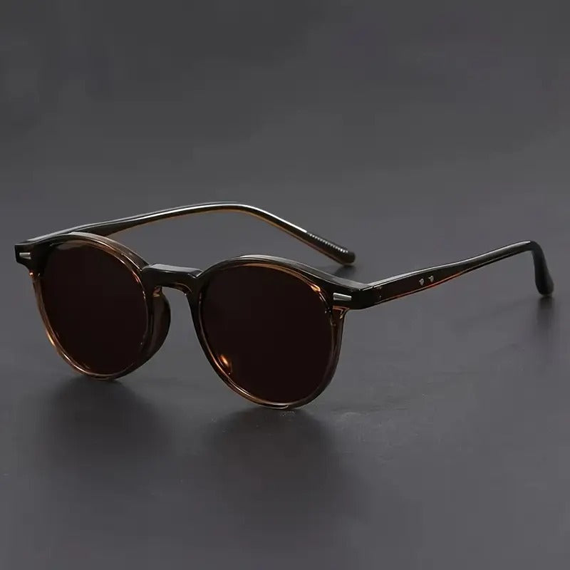 VierraSol | Gafas de Sol para Hombre RetroView – Gafas Redondas de Carey con Montura Ligera