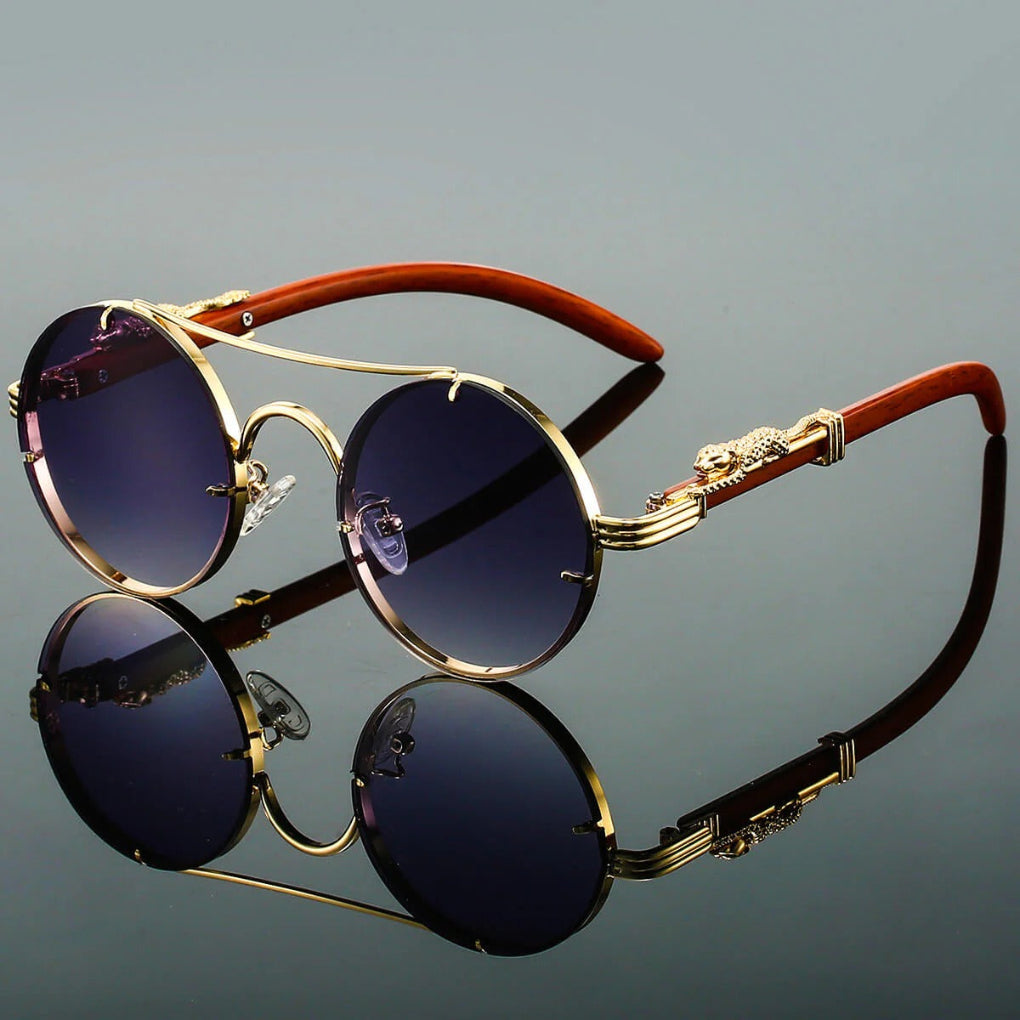 VierraSol | Gafas de sol redondas unisex con doble puente y lentes degradados