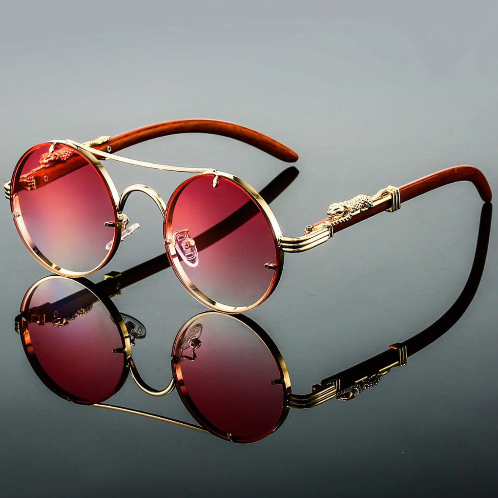 VierraSol | Gafas de sol redondas unisex con doble puente y lentes degradados