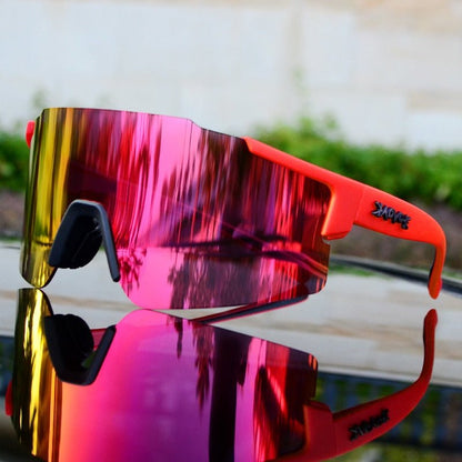 VierraSol | Gafas de Sol ReflectRide para Deportes – Gafas de Ciclismo Aerodinámicas con Protección UV y Montura Intercambiable