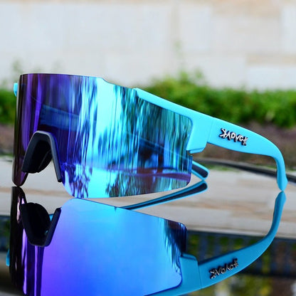 VierraSol | Gafas de Sol ReflectRide para Deportes – Gafas de Ciclismo Aerodinámicas con Protección UV y Montura Intercambiable