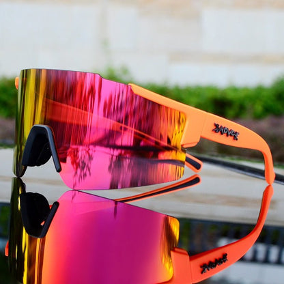 VierraSol | Gafas de Sol ReflectRide para Deportes – Gafas de Ciclismo Aerodinámicas con Protección UV y Montura Intercambiable