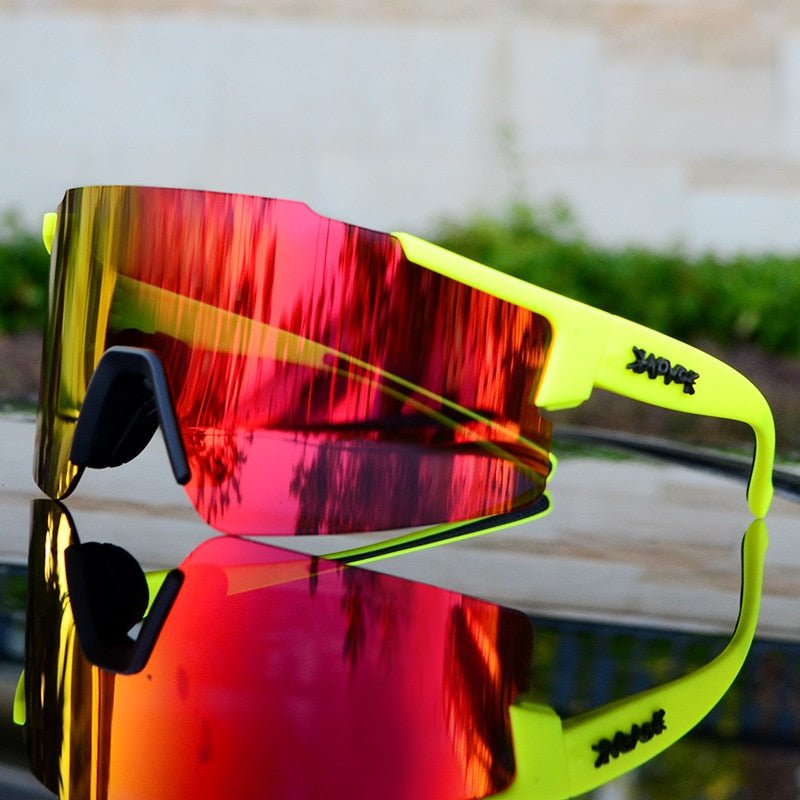VierraSol | Gafas de Sol ReflectRide para Deportes – Gafas de Ciclismo Aerodinámicas con Protección UV y Montura Intercambiable