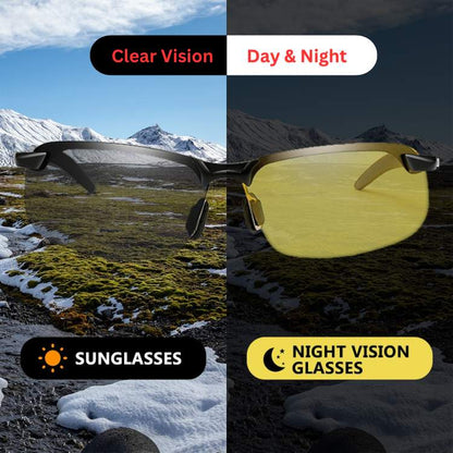 VierraSol | Gafas para Conducir de Noche | Lentes Amarillas para Reducir el Deslumbramiento y la Fatiga Visual para una Conducción Nocturna Más Segura