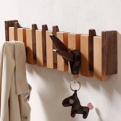 VierraSol | Gancho de Pared en Diseño de Piano | Madera Hecha a Mano | Natural