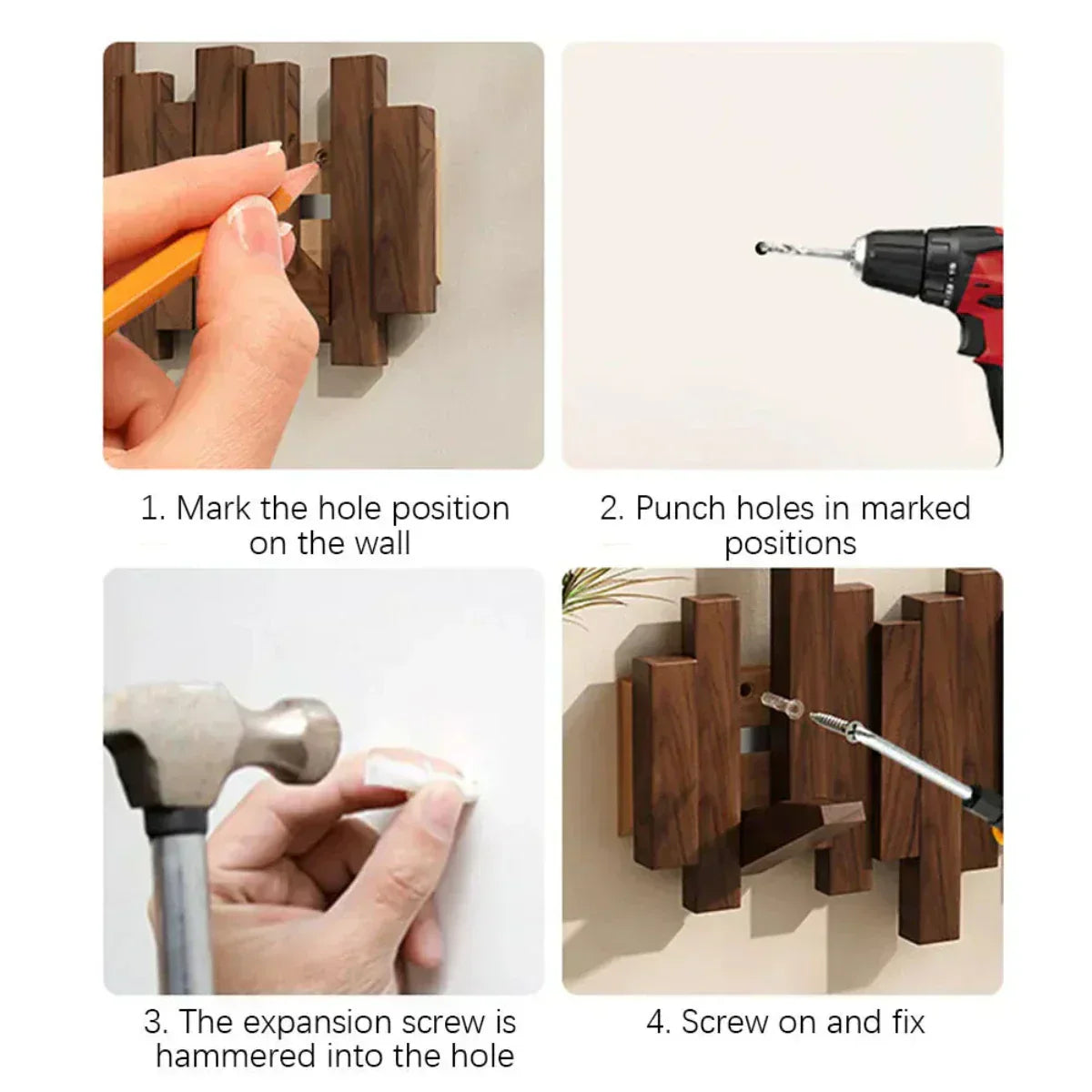 VierraSol | Gancho de Pared Hecho de Madera de Piano