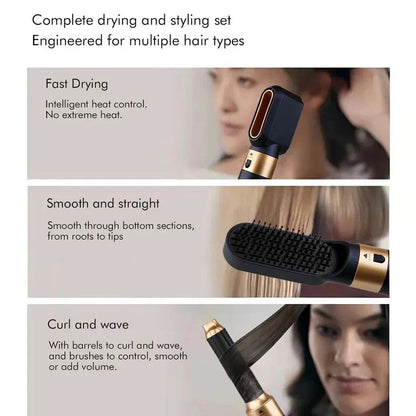 VierraSol | Glossify Estilizador de Cabello 5 en 1 | Cepillo de Aire Caliente de 1000W con Tecnología Iónica
