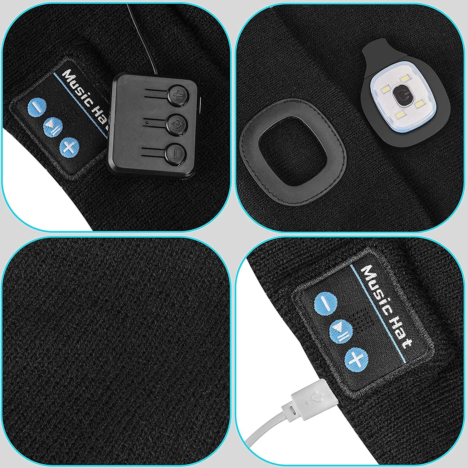 VierraSol | Gorro Beanie Bluetooth con Luz y Auriculares Inalámbricos