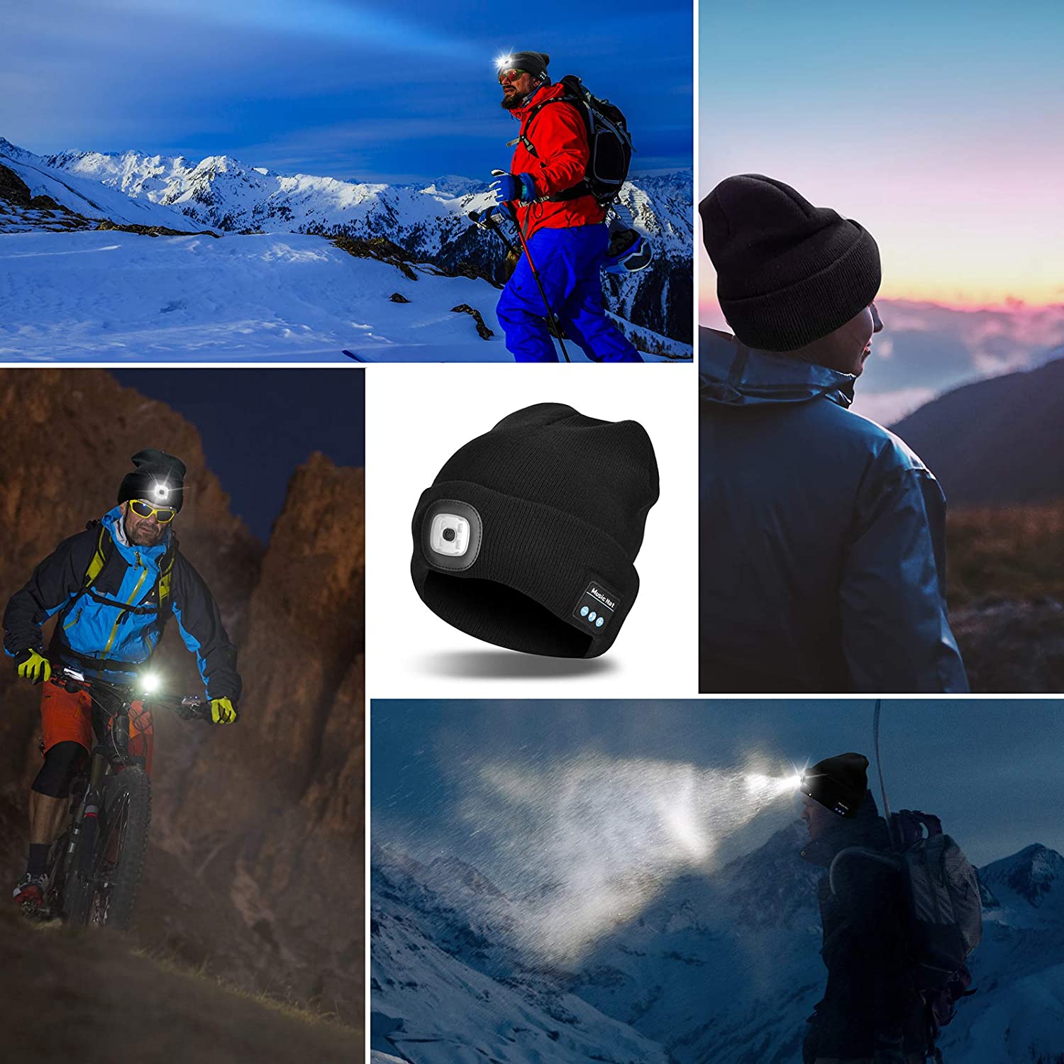 VierraSol | Gorro Beanie Bluetooth con Luz y Auriculares Inalámbricos