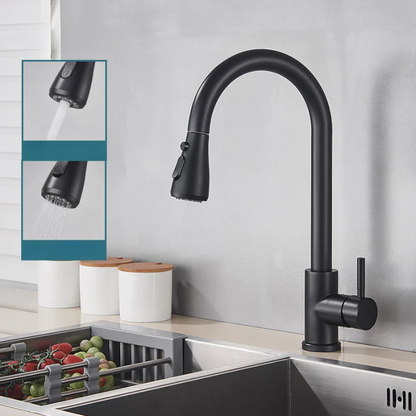 VierraSol | Grifo Extraíble con Mezclador de Palanca Única – Grifo Flexible con Función de Ducha, Acero Inoxidable de Alta Calidad, Ideal para Cocinas Modernas, Fácil Instalación