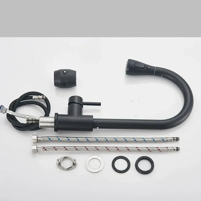 VierraSol | Grifo Extraíble con Mezclador de Palanca Única – Grifo Flexible con Función de Ducha, Acero Inoxidable de Alta Calidad, Ideal para Cocinas Modernas, Fácil Instalación