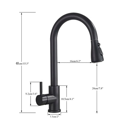 VierraSol | Grifo Extraíble con Mezclador de Palanca Única – Grifo Flexible con Función de Ducha, Acero Inoxidable de Alta Calidad, Ideal para Cocinas Modernas, Fácil Instalación