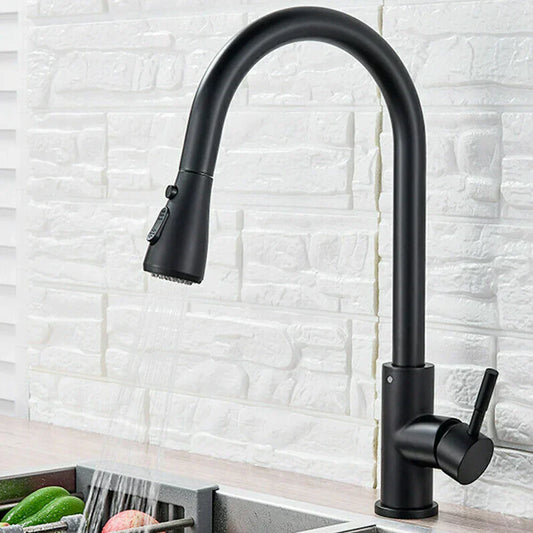 VierraSol | Grifo Extraíble con Mezclador de Palanca Única – Grifo Flexible con Función de Ducha, Acero Inoxidable de Alta Calidad, Ideal para Cocinas Modernas, Fácil Instalación