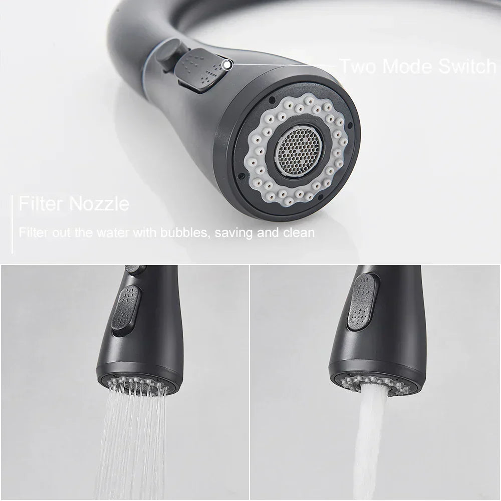 VierraSol | Grifo Extraíble con Mezclador de Palanca Única – Grifo Flexible con Función de Ducha, Acero Inoxidable de Alta Calidad, Ideal para Cocinas Modernas, Fácil Instalación