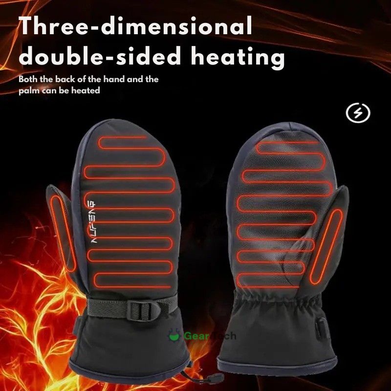 VierraSol | Guantes Eléctricos Calentados por USB | Conectar y Usar, Calentamiento de Doble Cara, Diseño Impermeable, Adecuados para Esquiar, Senderismo y Protección Diaria en Invierno