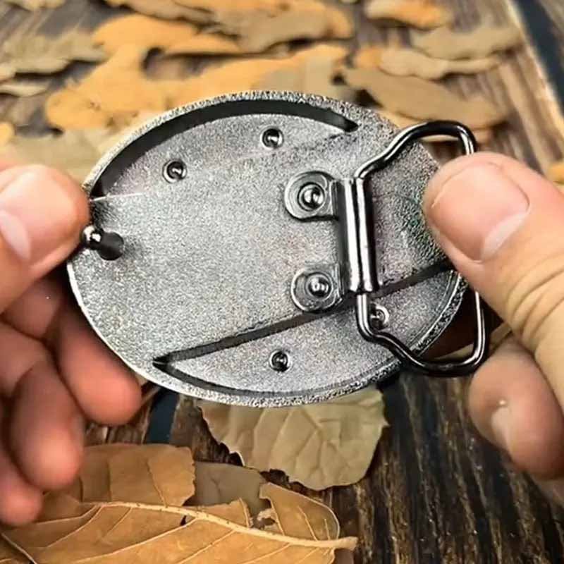 VierraSol | Hebilla de Cinturón Ovalada de Metal para Vaqueros