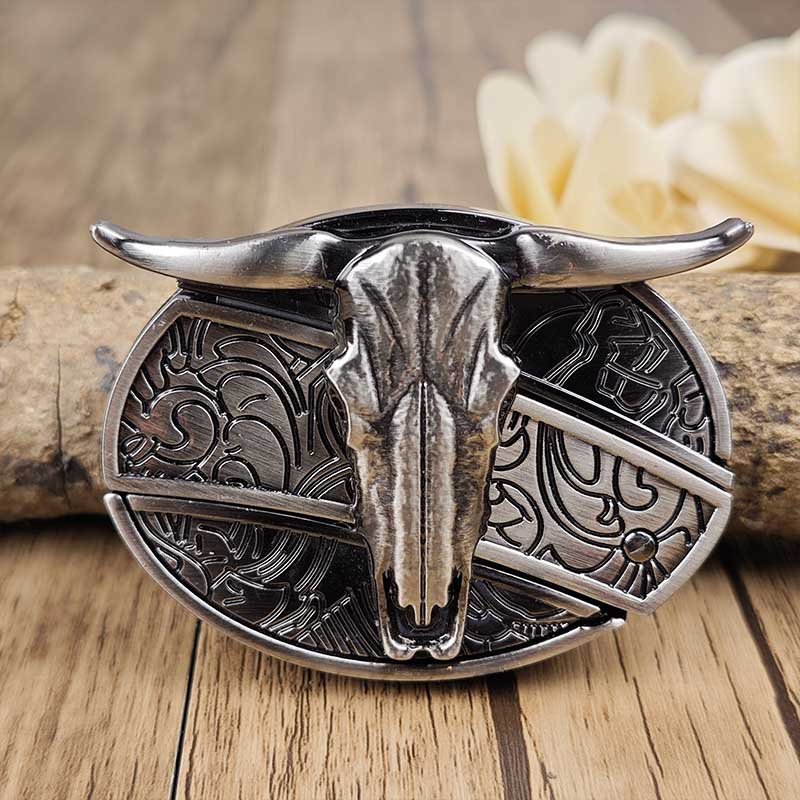 VierraSol | Hebilla de Cinturón Ovalada de Metal para Vaqueros