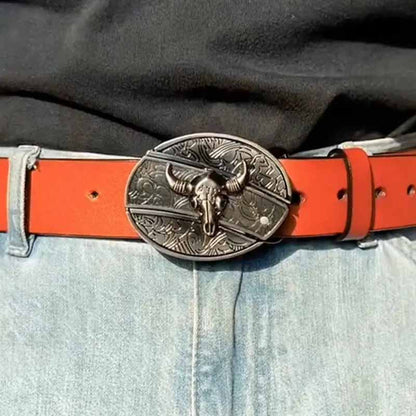 VierraSol | Hebilla de Cinturón Ovalada de Metal para Vaqueros