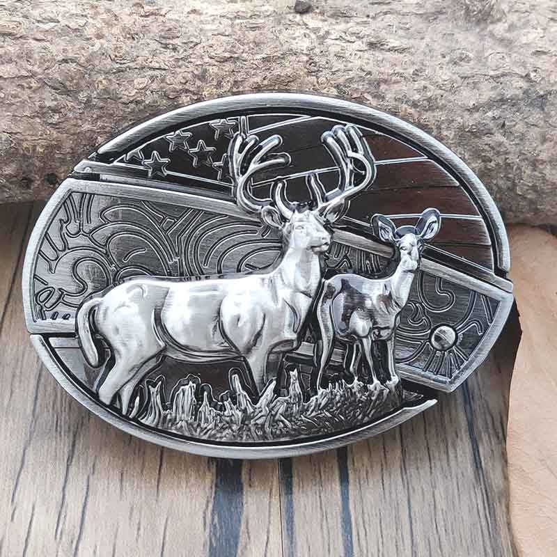 VierraSol | Hebilla de Cinturón Ovalada de Metal para Vaqueros