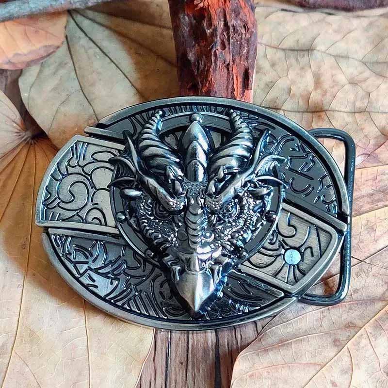 VierraSol | Hebilla de Cinturón Ovalada de Metal para Vaqueros