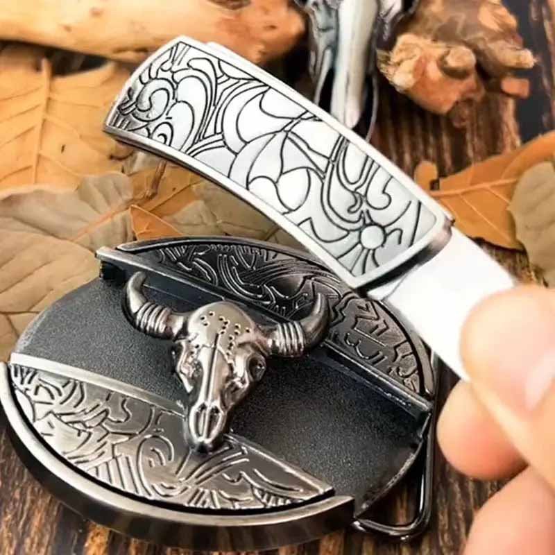 VierraSol | Hebilla de Cinturón Ovalada de Metal para Vaqueros