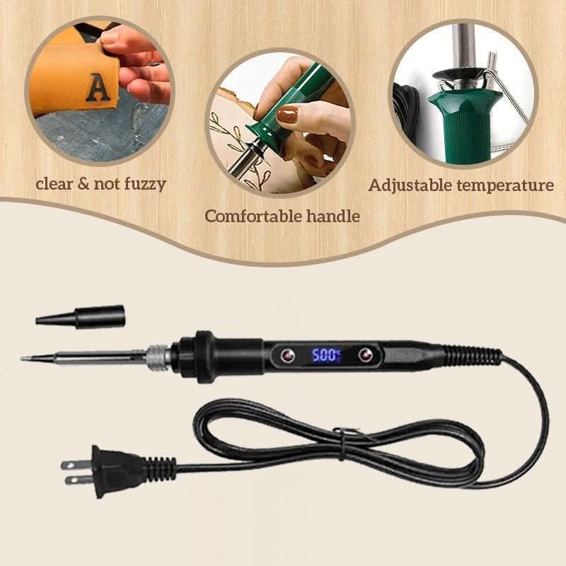 VierraSol | Herramienta de Grabado y Quema de Madera | Temperatura Ajustable | Set de Manualidades DIY | Madera, Cuero y Metal