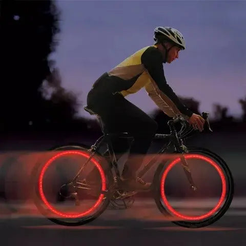 VierraSol | Iluminación de válvula de bicicleta de alta calidad con LED – Perfecto para paseos nocturnos