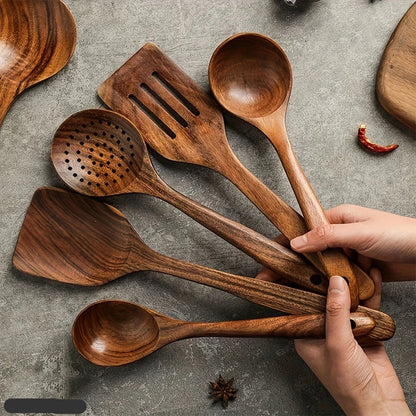 VierraSol | Juego de Cocina Hecho de Madera de Teca Natural