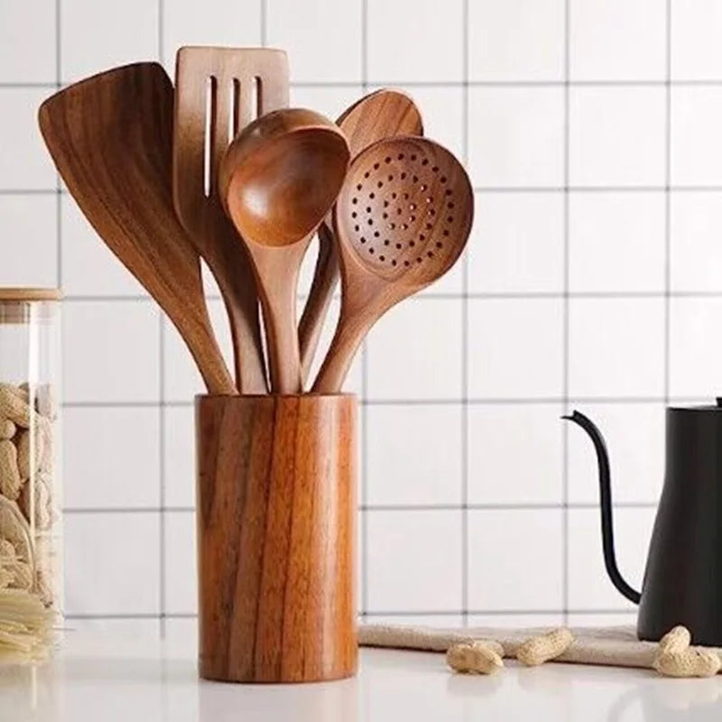 VierraSol | Juego de Cocina Hecho de Madera de Teca Natural