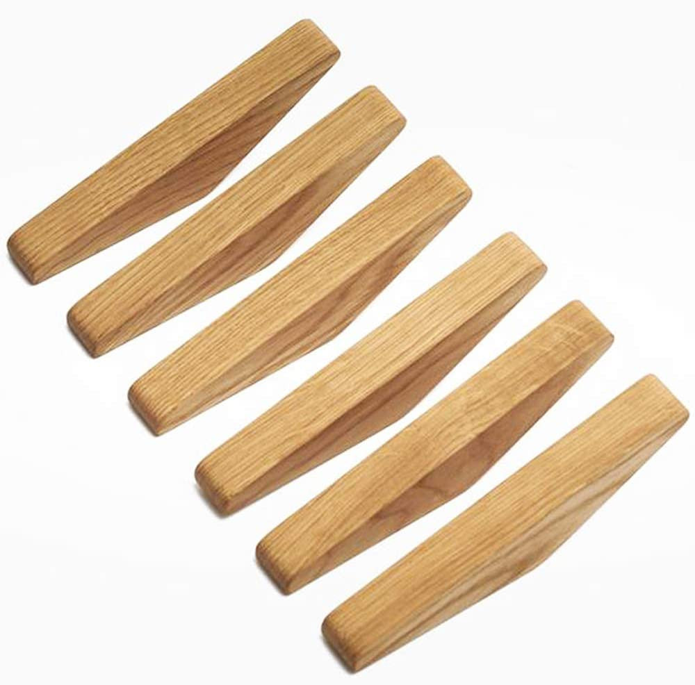 VierraSol | Juego de Ganchos de Pared Nordhaak – 6 Ganchos Minimalistas para Ropa Hechos de Madera Sólida