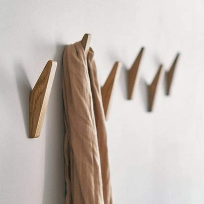 VierraSol | Juego de Ganchos de Pared Nordhaak – 6 Ganchos Minimalistas para Ropa Hechos de Madera Sólida