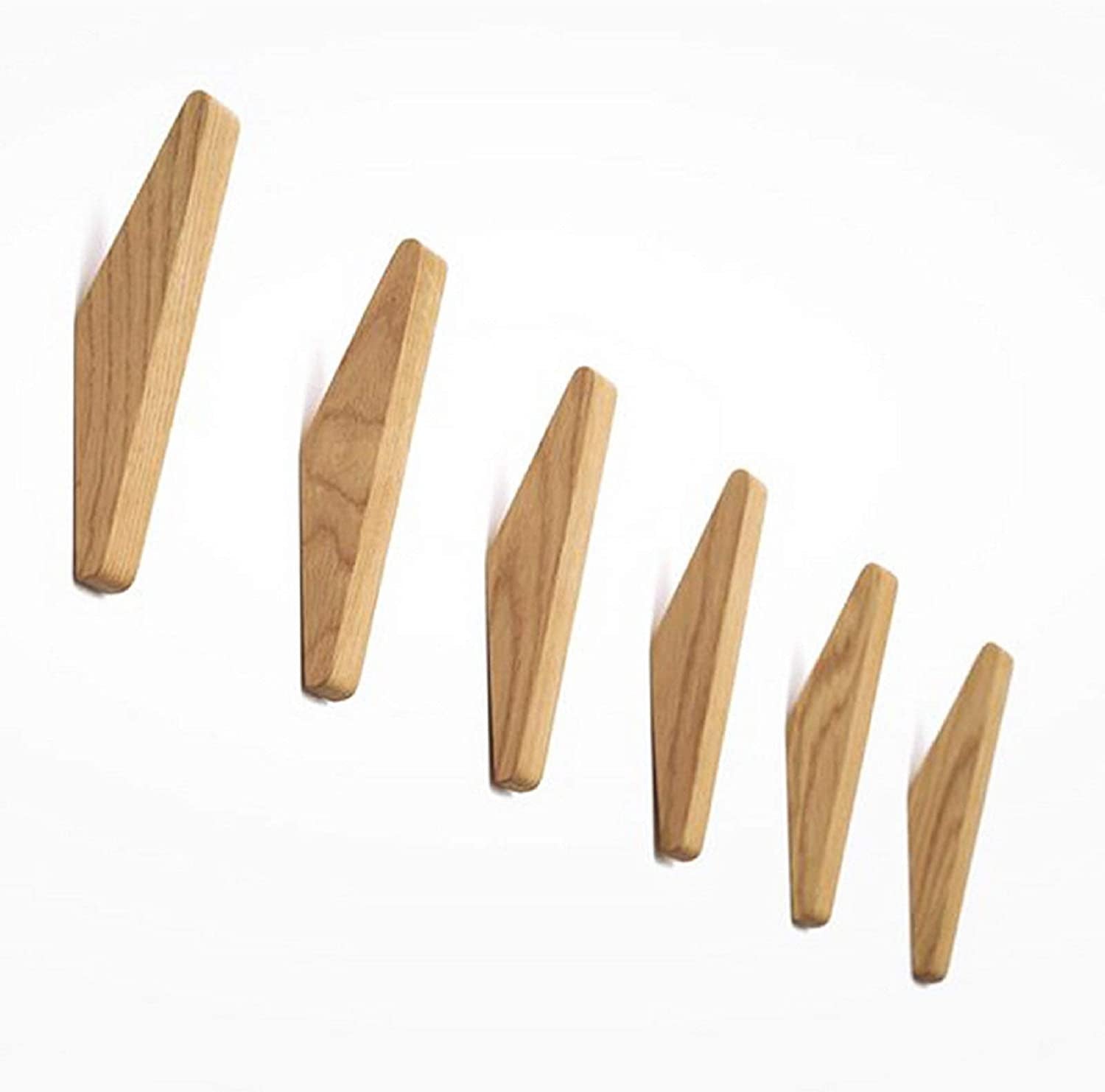 VierraSol | Juego de Ganchos de Pared Nordhaak – 6 Ganchos Minimalistas para Ropa Hechos de Madera Sólida