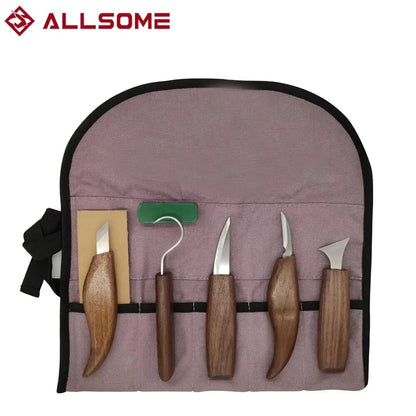 VierraSol | Juego de Tallado en Madera de 8 Piezas: Juego de Cuchillos de Tallado a Mano con Lima de Aguja - Juego de Tallado de Cucharas de Madera para Principiantes
