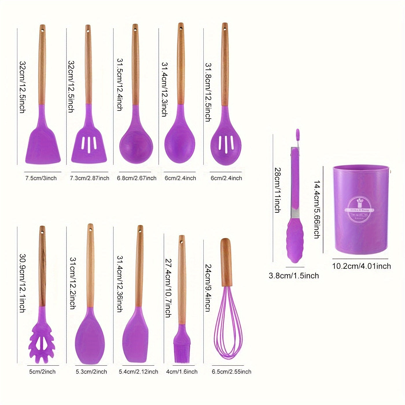 VierraSol | Juego de Utensilios de Cocina Premium de 12 Piezas
