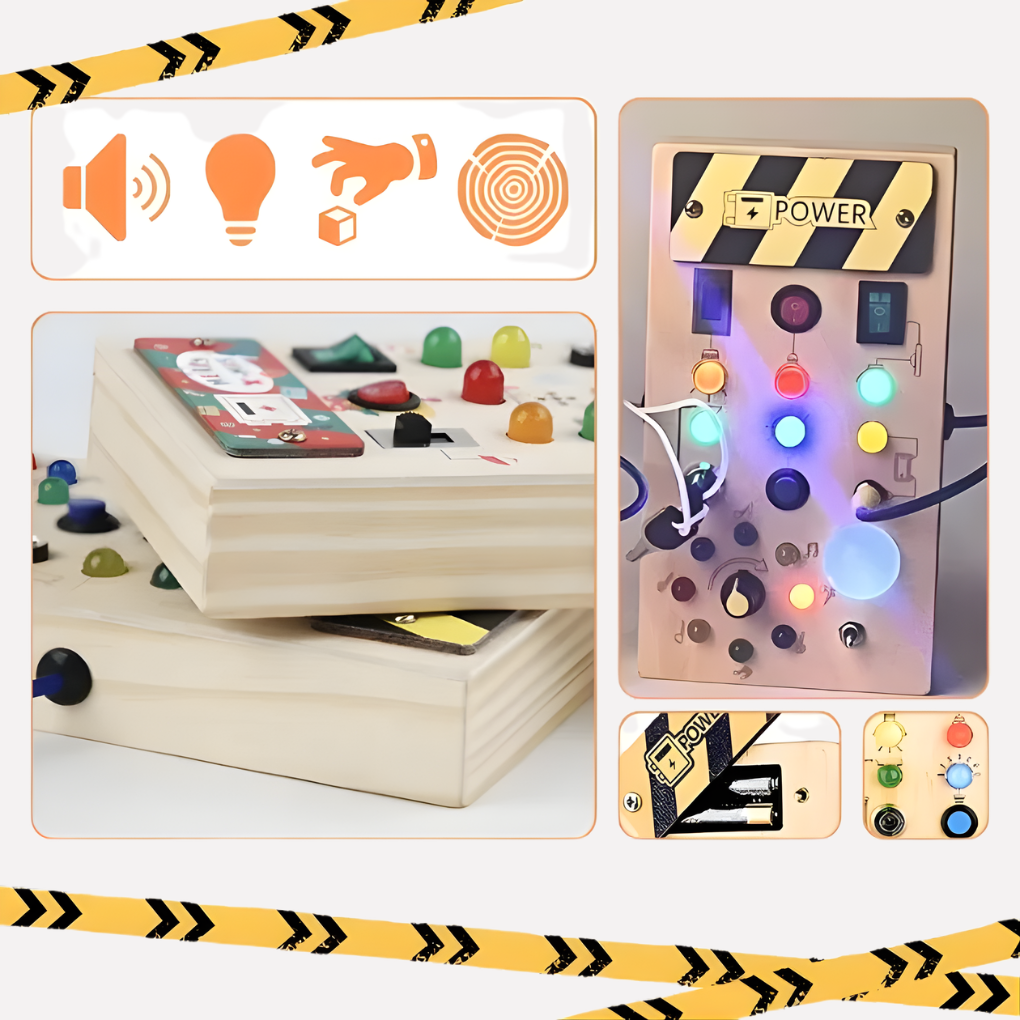 VierraSol | Juguete Busy Board con Luces LED Interactivas