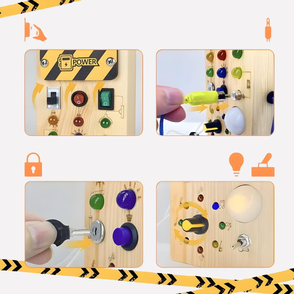 VierraSol | Juguete Busy Board con Luces LED Interactivas