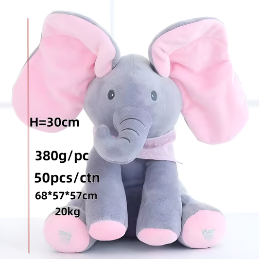 VierraSol | Juguete de Elefante de Peluche Interactivo para Niños que Juegan al Peek-a-boo