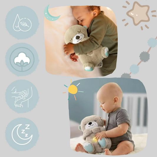 VierraSol | Juguete de Peluche para Bebés Nutria que Acalma el Sueño con Sonido Rítmico