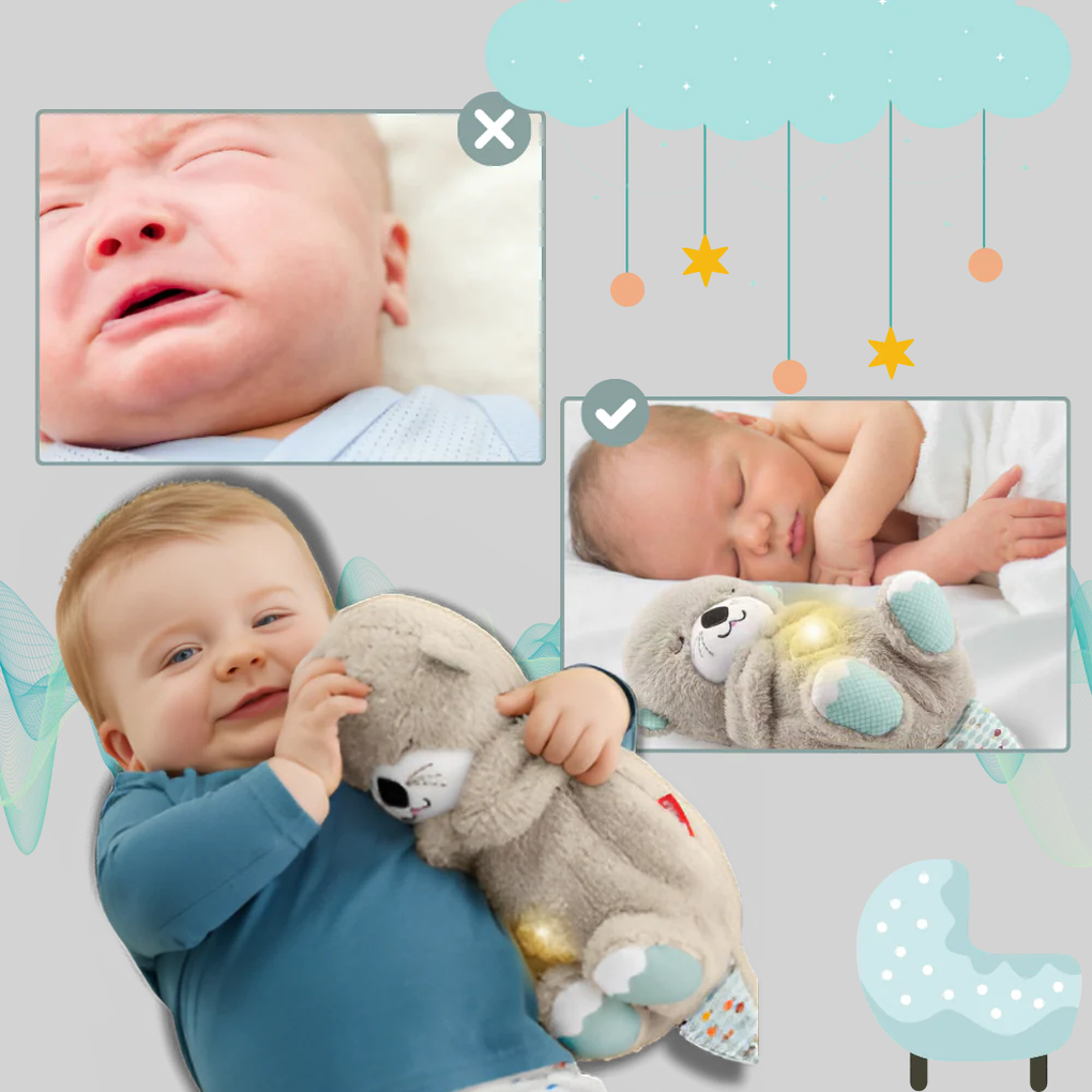 VierraSol | Juguete de Peluche para Bebés Nutria que Acalma el Sueño con Sonido Rítmico