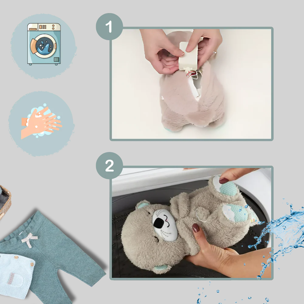 VierraSol | Juguete de Peluche para Bebés Nutria que Acalma el Sueño con Sonido Rítmico