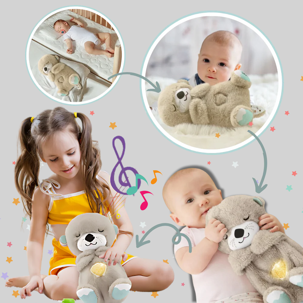 VierraSol | Juguete de Peluche para Bebés Nutria que Acalma el Sueño con Sonido Rítmico