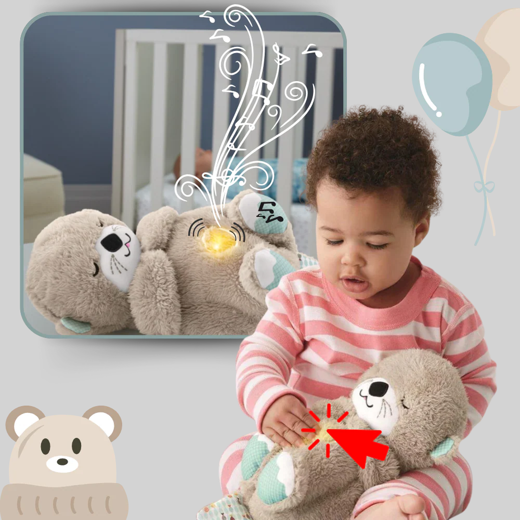 VierraSol | Juguete de Peluche para Bebés Nutria que Acalma el Sueño con Sonido Rítmico