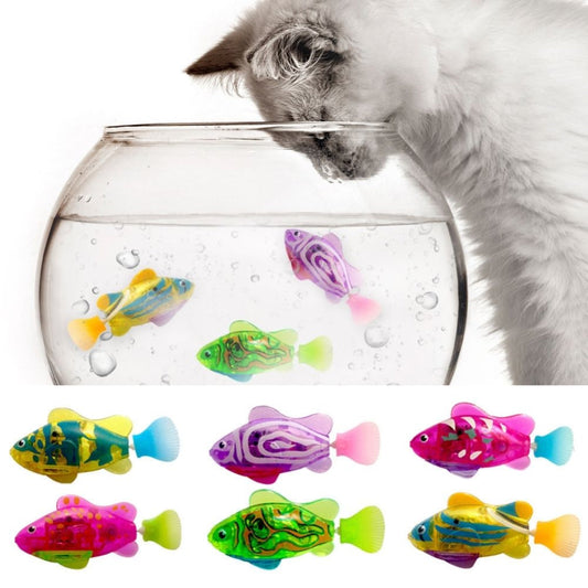 VierraSol | Juguete para Gatos - Pez Nadador Realista con Luces
