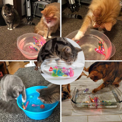 VierraSol | Juguete para Gatos - Pez Nadador Realista con Luces