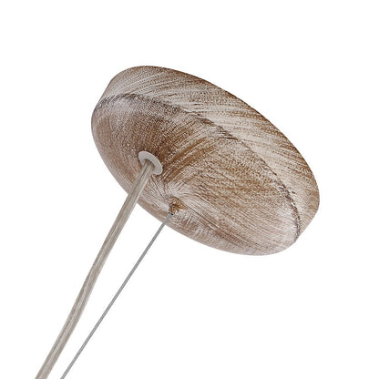 VierraSol | Lámpara Colgante de Diente de León con Perlas de Madera | Diseño de Estrella Explosiva