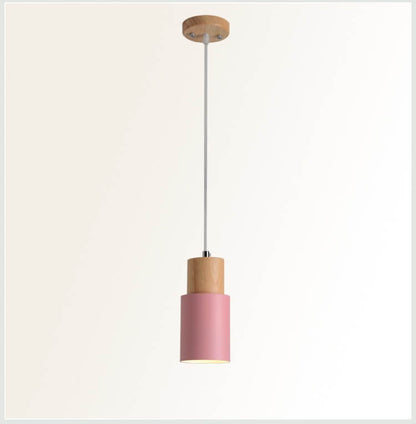 VierraSol | Lámpara Colgante de Metal y Madera | Diseño Industrial Moderno