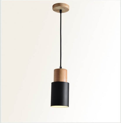 VierraSol | Lámpara Colgante de Metal y Madera | Diseño Industrial Moderno