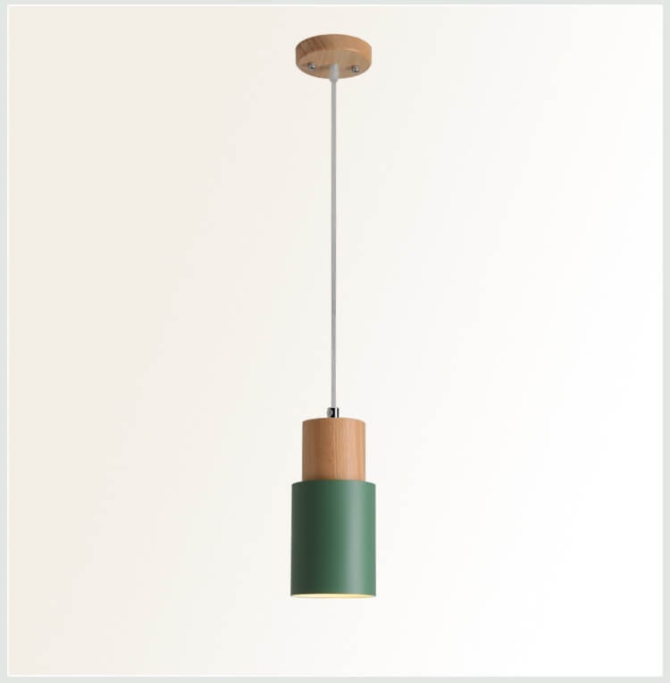 VierraSol | Lámpara Colgante de Metal y Madera | Diseño Industrial Moderno